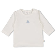 THE KNITS - Organic Cotton Blend Embroidered Sailboat Top