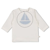 THE KNITS - Organic Cotton Blend Embroidered Sailboat Top
