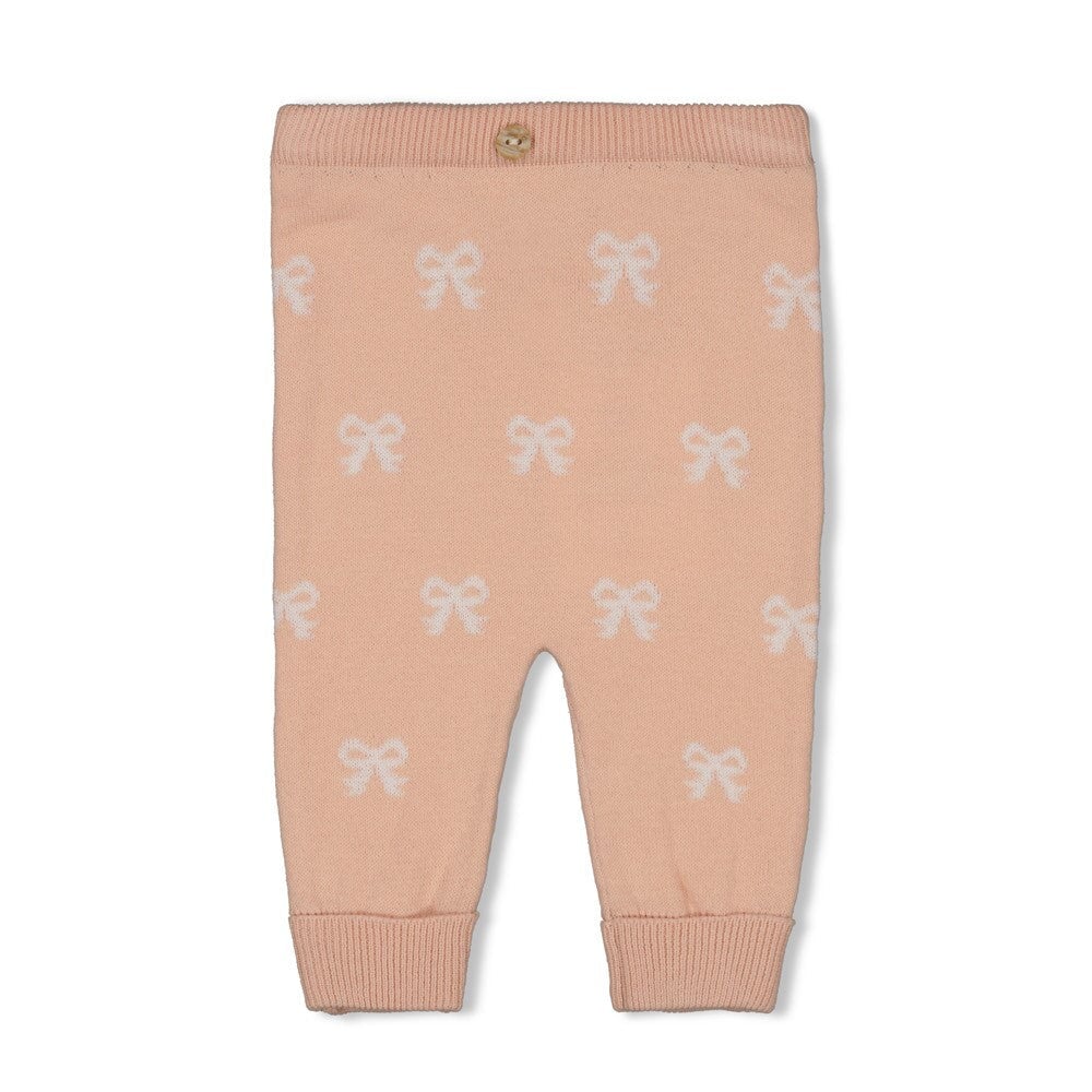 THE KNITS - Organic Cotton Jacquard Bow Pants