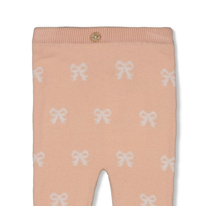 THE KNITS - Organic Cotton Jacquard Bow Pants