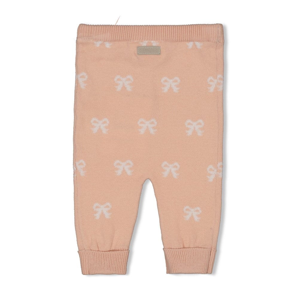 THE KNITS - Organic Cotton Jacquard Bow Pants