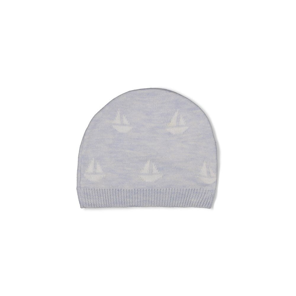 THE KNITS - Organic Cotton Blend Jacquard Sailboat Hat