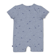 BLUE OCEAN - Organic Cotton Rib Jersey Short Playsuit