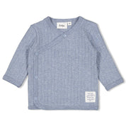 BLUE OCEAN	 - Organic Cotton Rib Jersey Side Wrap Fashion Top