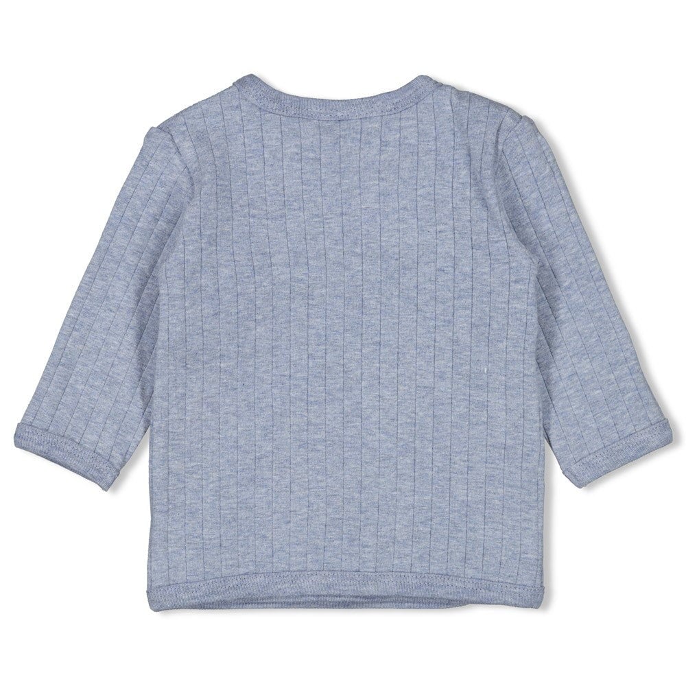 BLUE OCEAN	 - Organic Cotton Rib Jersey Side Wrap Fashion Top