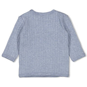 BLUE OCEAN	 - Organic Cotton Rib Jersey Side Wrap Fashion Top