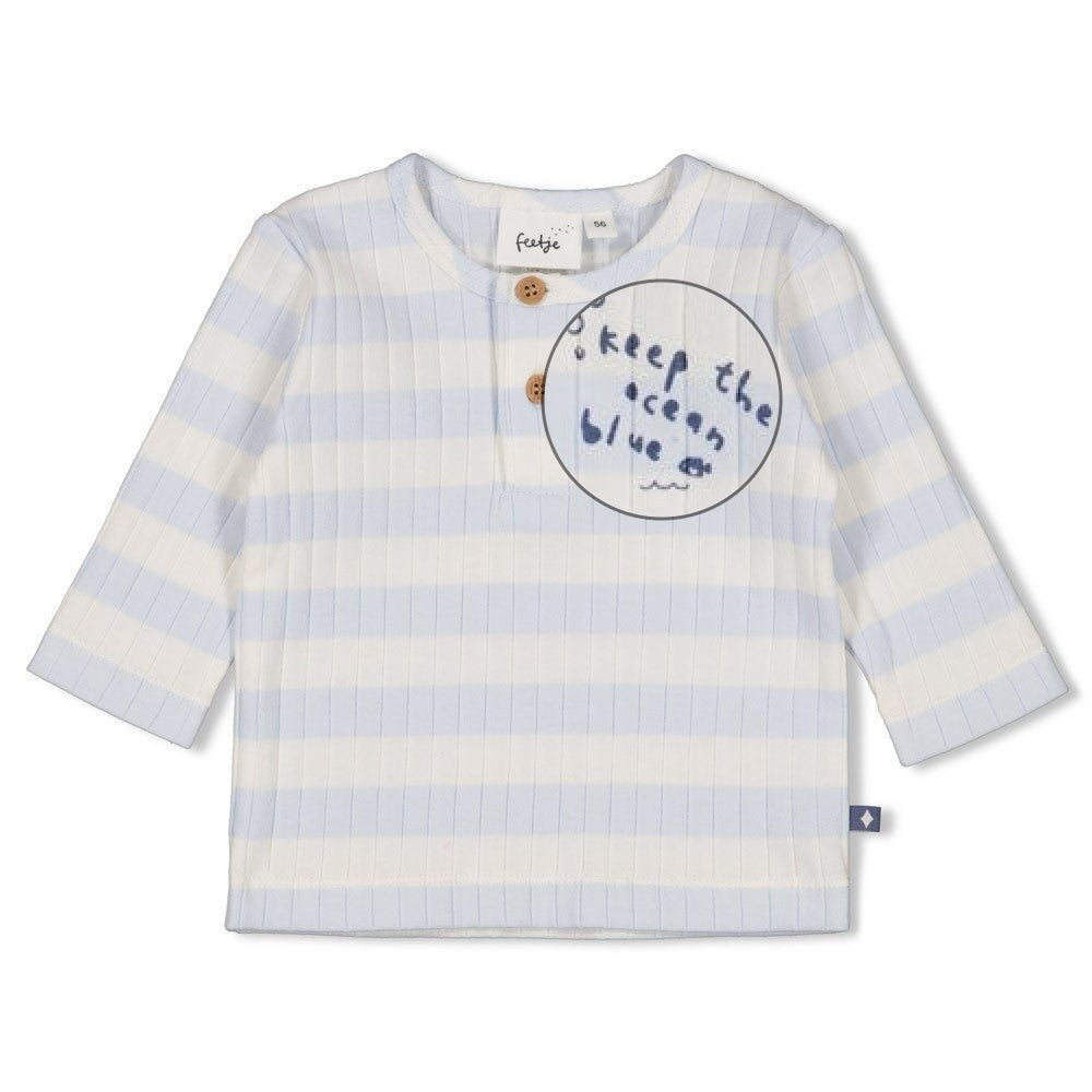 BLUE OCEAN	 - Organic Cotton Rib Jersey Striped Fashion Top