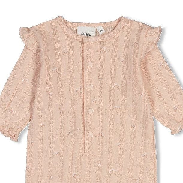 DELICATE FLOWER - Organic Cotton Rib Pointelle Coverall