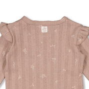 DELICATE FLOWER - Organic Cotton Rib Pointelle Side-Wrap Top