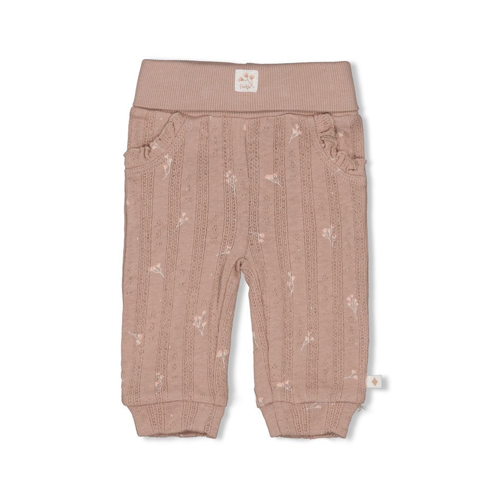 DELICATE FLOWER - Organic Cotton Rib Pointelle Pants