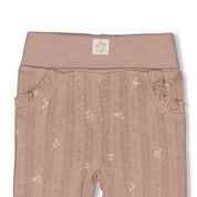 DELICATE FLOWER - Organic Cotton Rib Pointelle Pants