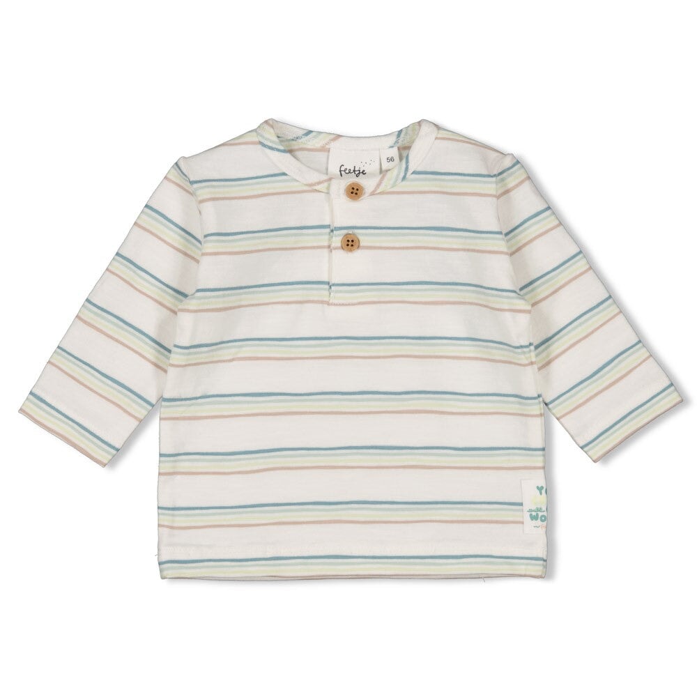 YOU CROC MY WORLD  - Organic Cotton Single Jersey Slub Henley Stripe Top