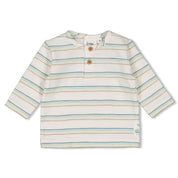YOU CROC MY WORLD  - Organic Cotton Single Jersey Slub Henley Stripe Top