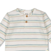 YOU CROC MY WORLD  - Organic Cotton Single Jersey Slub Henley Stripe Top
