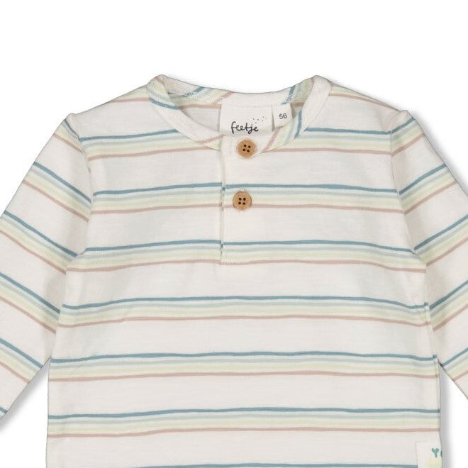 YOU CROC MY WORLD  - Organic Cotton Single Jersey Slub Henley Stripe Top