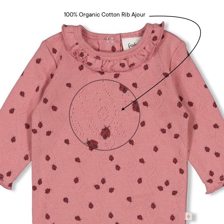 LADYBUG - Organic Cotton Rib Ajour Bodysuit