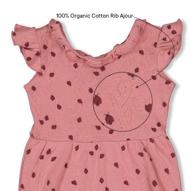 LADYBUG - Organic Cotton Rib Ajour Playsuit