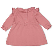 LADYBUG - -Organic Cotton Rib Ajour Ruffle Dress