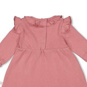 LADYBUG - -Organic Cotton Rib Ajour Ruffle Dress