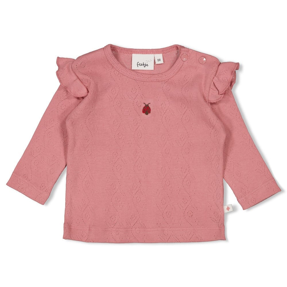 LADYBUG - Organic Cotton Rib Ajour Top