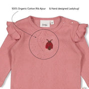LADYBUG - Organic Cotton Rib Ajour Top