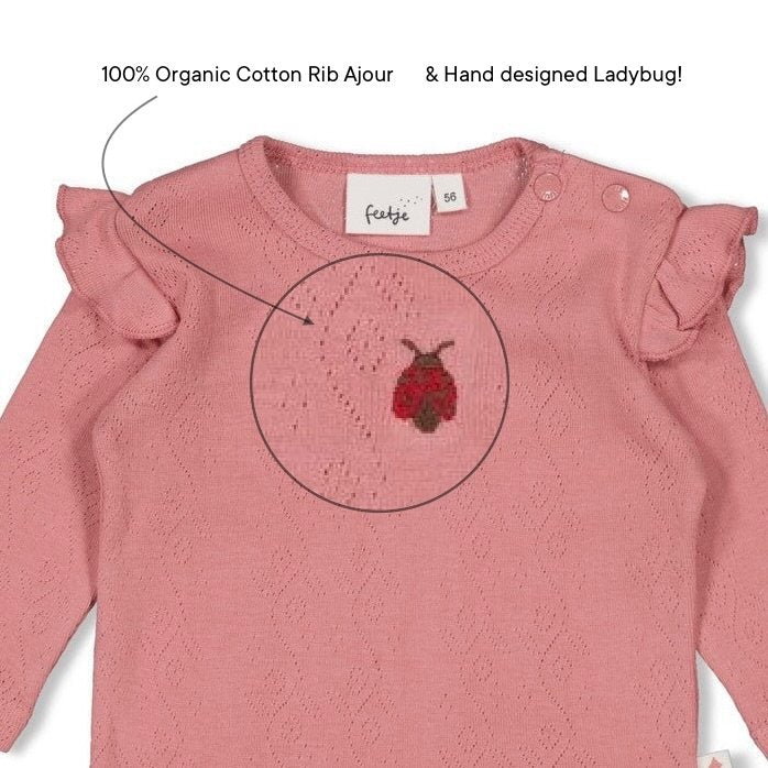 LADYBUG - Organic Cotton Rib Ajour Top