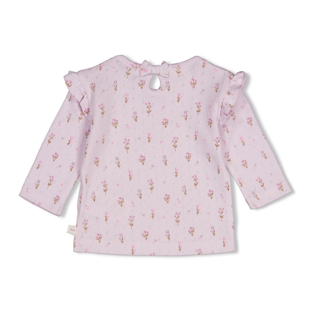 FLOWER RANCH - Pointelle Rib Ruffle Fashion Top