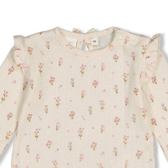 FLOWER RANCH - Pointelle Rib Ruffle Fashion Top