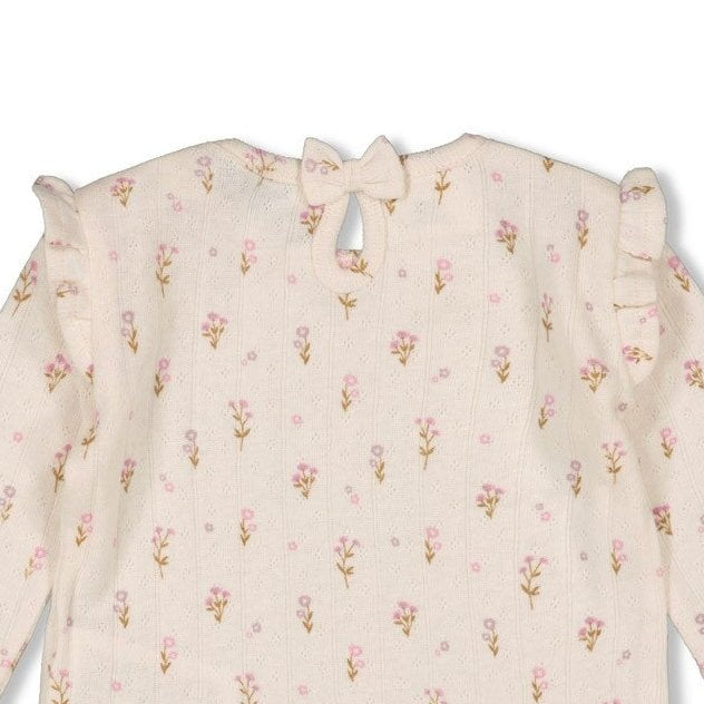 FLOWER RANCH - Pointelle Rib Ruffle Fashion Top