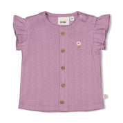 FLOWER RANCH - Pointelle Rib Ruffle Fashion Top