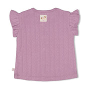FLOWER RANCH - Pointelle Rib Ruffle Fashion Top