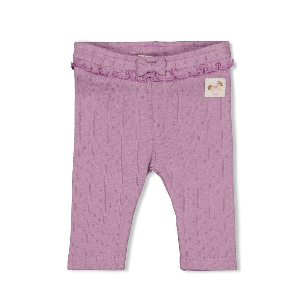 FLOWER RANCH - Pointelle Rib Ruffle Fashion Leggings