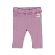 FLOWER RANCH - Pointelle Rib Ruffle Fashion Leggings