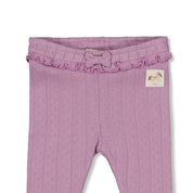 FLOWER RANCH - Pointelle Rib Ruffle Fashion Leggings