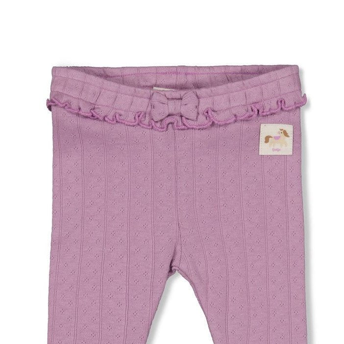 FLOWER RANCH - Pointelle Rib Ruffle Fashion Leggings