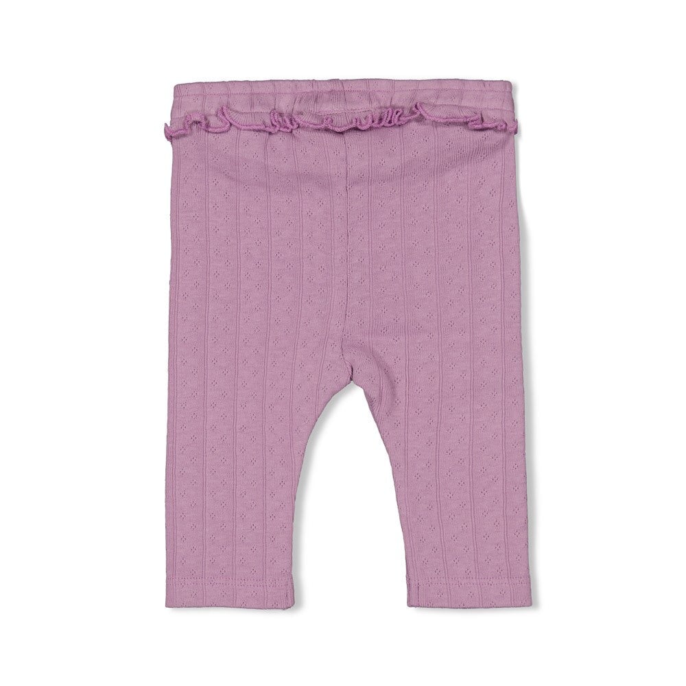 FLOWER RANCH - Pointelle Rib Ruffle Fashion Leggings