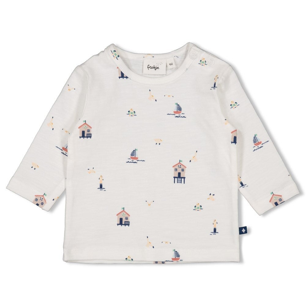 SEASIDE HAPPINESS - Organic Cotton All-Over Print Long Sleeve Top