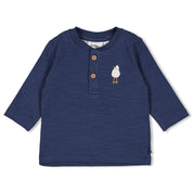 SEASIDE HAPPINESS - Organic Cotton Henley Fashion Top