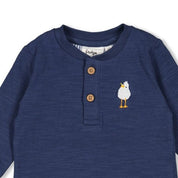 SEASIDE HAPPINESS - Organic Cotton Henley Fashion Top