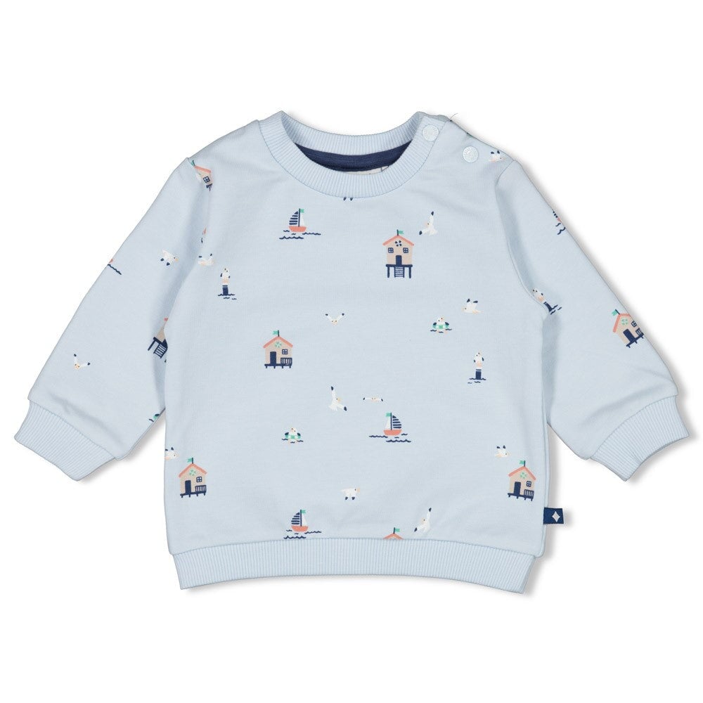 SEASIDE HAPPINESS - Organic Cotton All-Over Print Sweat Top