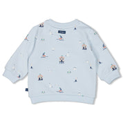 SEASIDE HAPPINESS - Organic Cotton All-Over Print Sweat Top