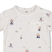 SEASIDE HAPPINESS Organic Cotton All-Over Print Fashion Top