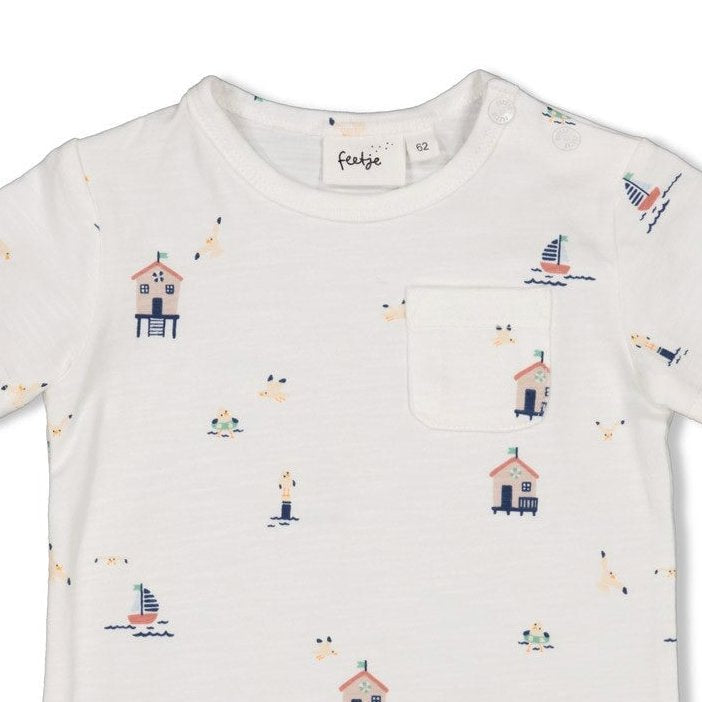 SEASIDE HAPPINESS Organic Cotton All-Over Print Fashion Top