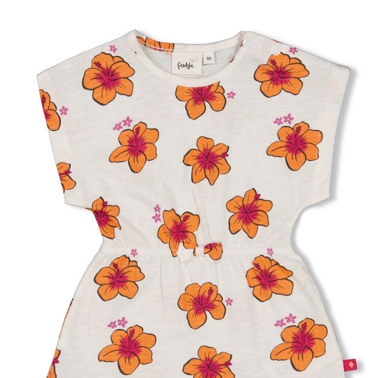 LOVE PEACE ALOHA - Organic Cotton Hibiscus Print Dress