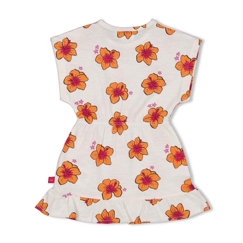 LOVE PEACE ALOHA - Organic Cotton Hibiscus Print Dress