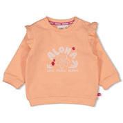 LOVE PEACE ALOHA -  Organic Cotton Eyelet Ruffle Fashion  Sweat Top