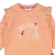 LOVE PEACE ALOHA -  Organic Cotton Eyelet Ruffle Fashion  Sweat Top