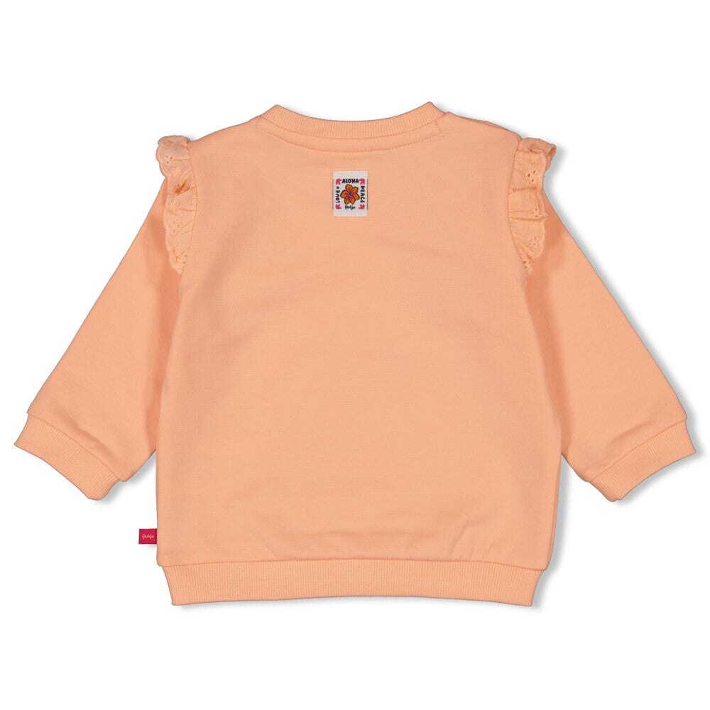 LOVE PEACE ALOHA -  Organic Cotton Eyelet Ruffle Fashion  Sweat Top