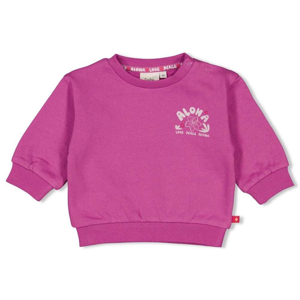 LOVE PEACE ALOHA - Organic Cotton Brushed French Terry Sweat Top