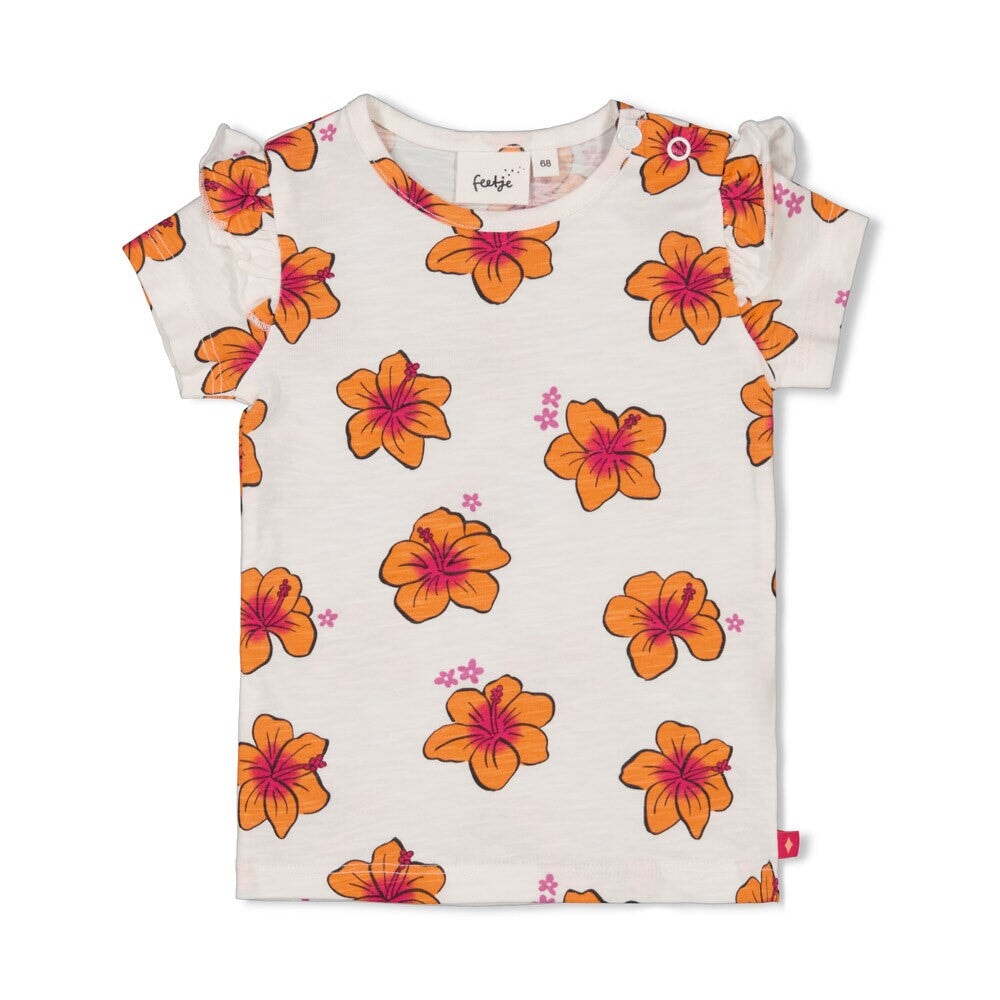 LOVE PEACE ALOHA - Organic Cotton Hibiscus Print Fashion TopP